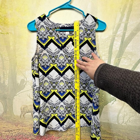 Women Sleeveless silky bright neon blouse size small 624 - Picture 4 of 6